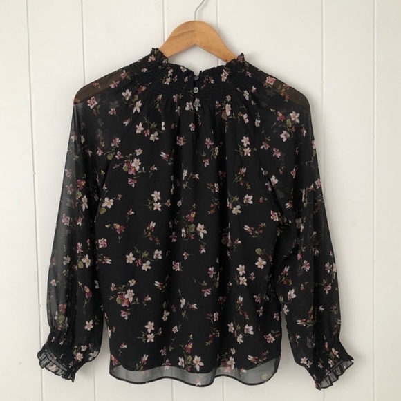 Madewell Floral High Neck Ruffle Balloon Sleeve Blouse Top - Picture 7 of 12